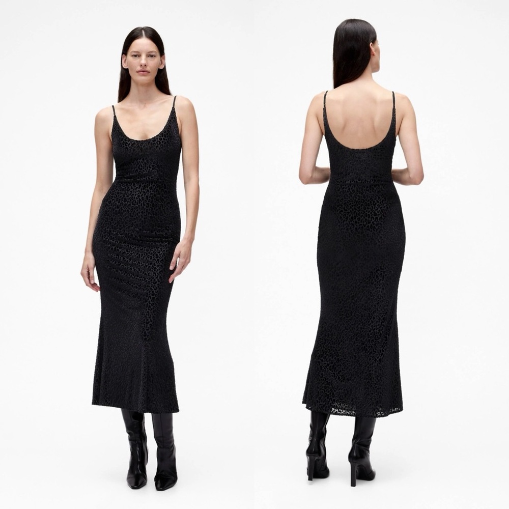 GapStudio burnout velvet leopard slip dress